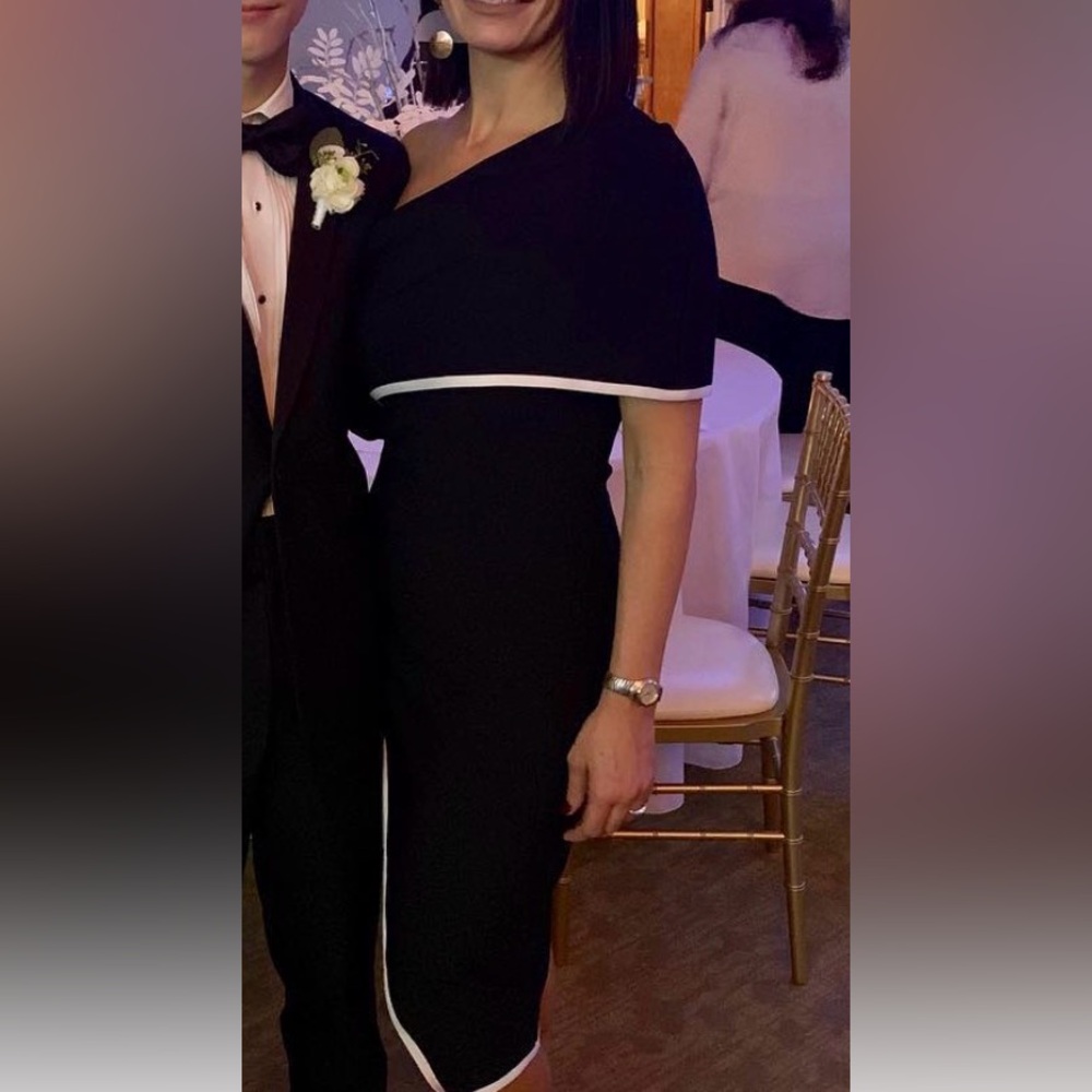 Elliatt Black and White Asymmetrical Dress
